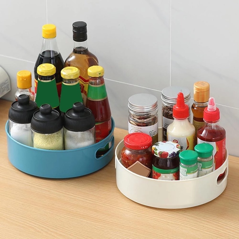 Nampan Penyimpanan Makanan Multifungsi Non slip Dapat Berputar 360 Derajat Untuk Kamar Mandi