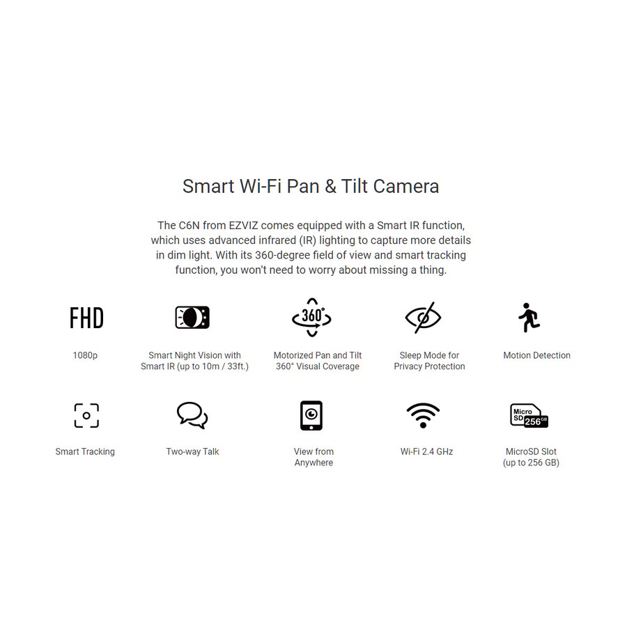 Ezviz C6N Smart Wifi Pan Tilt Camera 1080p Garansi Resmi  1 Tahun