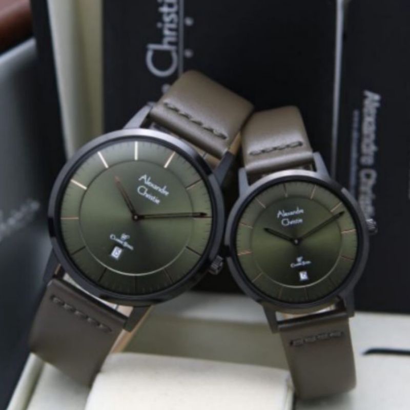 AC8639 Jam Tangan Couple Alexandre Christie AC 8639 Couple Original Hijau
