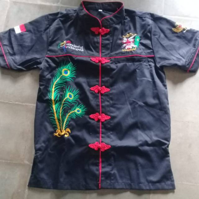 HEM/KEMEJA KANCING CINA GAMBAR BUJANG GANONG
