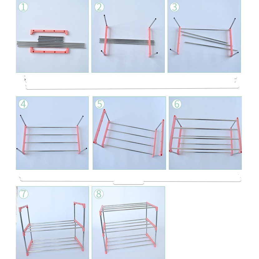 Rak Sepatu Stainless 4 Susun/ Tempat Penyimpanan Sepatu Serbaguna 4 tingkat