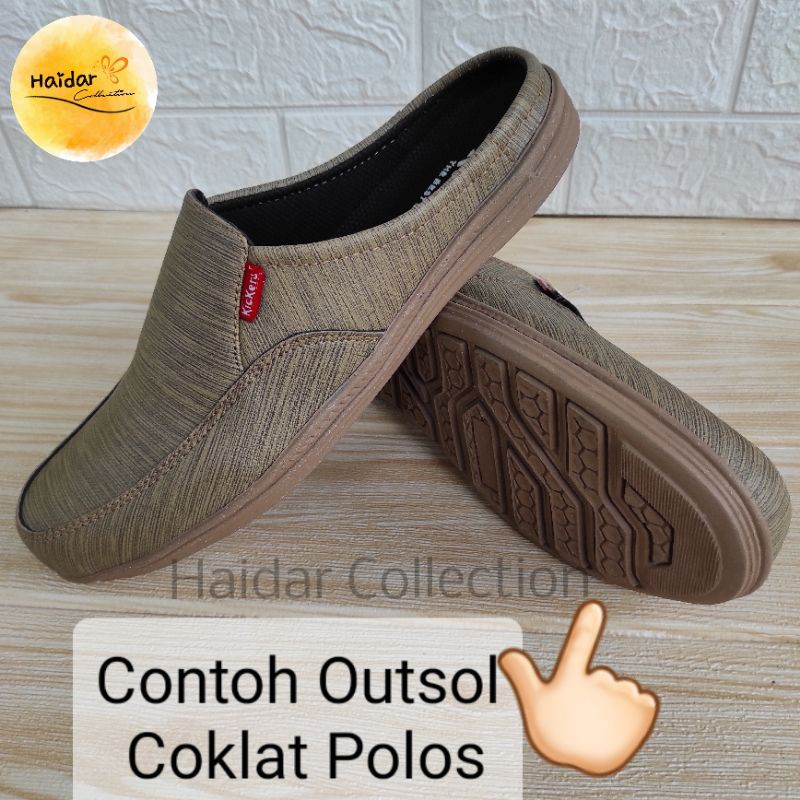 39-44 Sepatu Pria Kulit Premium Sintetis Slip On Kasual Sol Karet