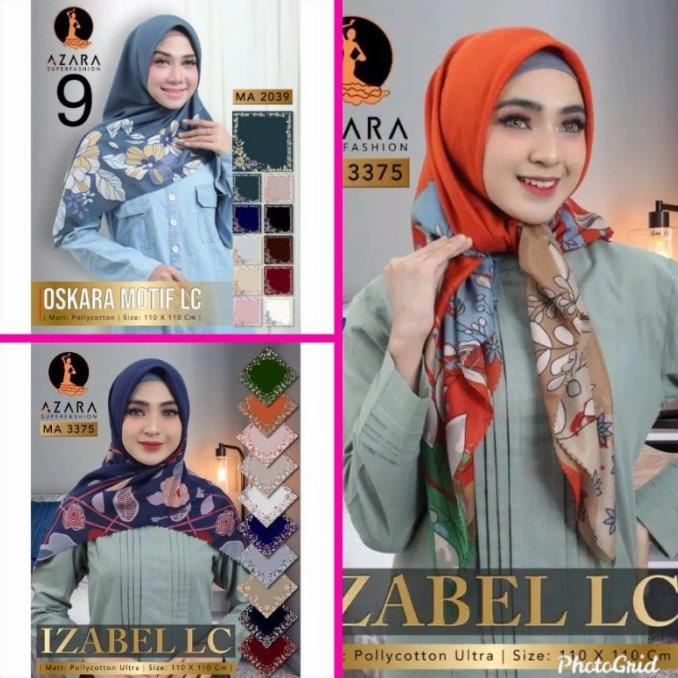 JILBAB SEGIEMPAT LASER CUT MOTIF AZARA HIJAB LASERCUT LC IZABEL GROSIR