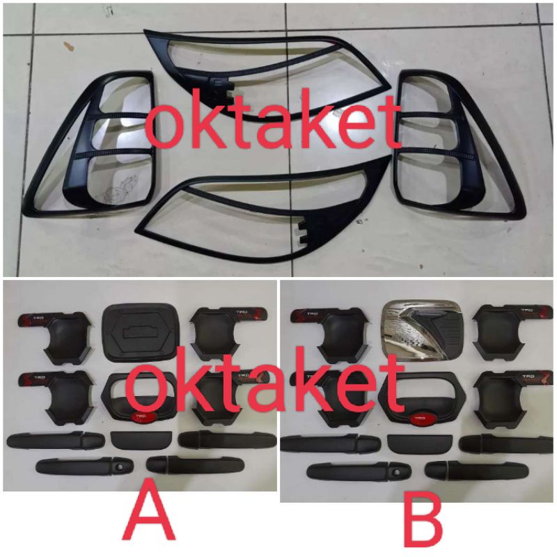 paket lengkap Rush Terios 2012-2014 hitam Trd Sportivo Garnish depan belakang outer handle tank cover