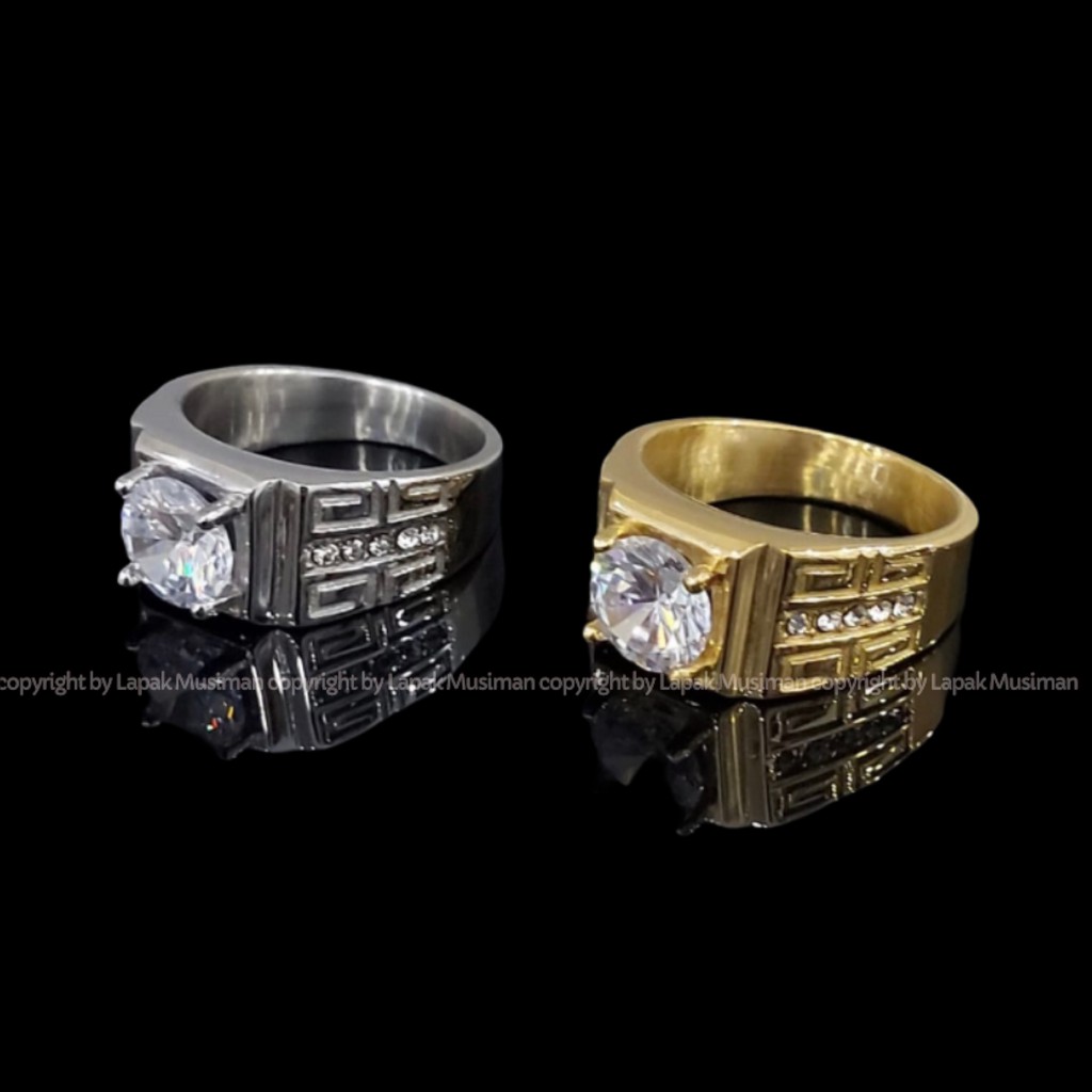 [Bayar di Tempat] Cincin Pria Batu Berlian American Diamond Kode CCZ 03