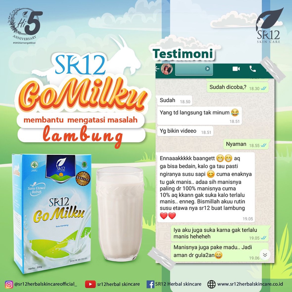 Go Milku Sr12 - Susu Kambing Etawa - Gomilku sr12 Halal BPOM Melancarkan Asi - Netto 200gr &amp; 600gr