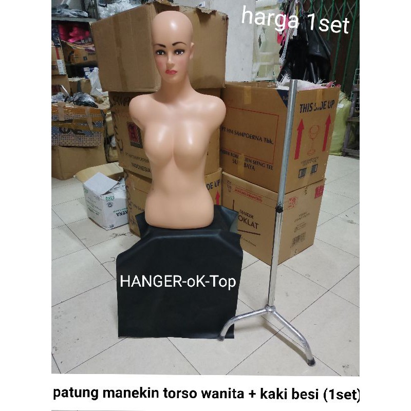 Patung Manekin Wanita Torso + Kaki Besi (1set )