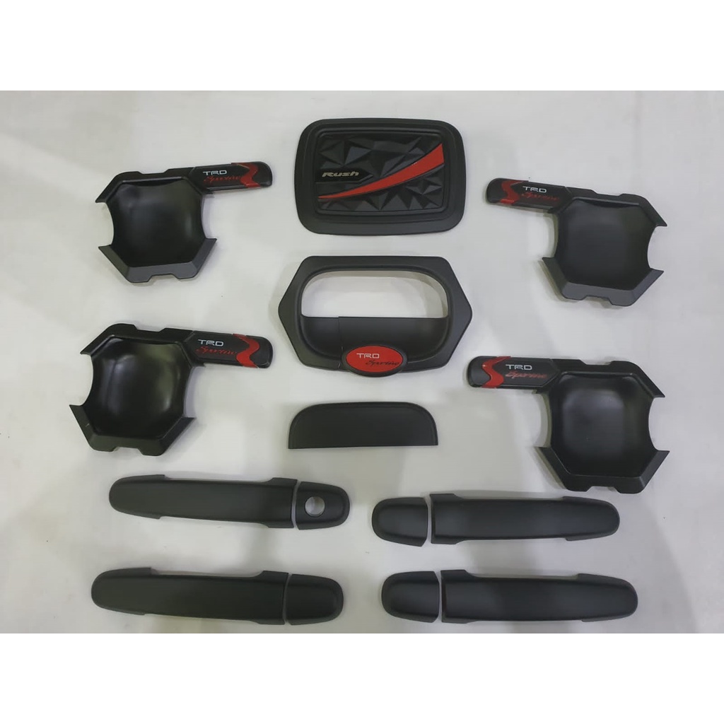 Paket Outer Handle Tank Cover Rush/Terios 2007-2017 TRD Hitam Doff