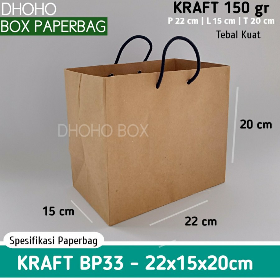 

ISI 12 BIJI paper bag murah 22x15x20 bp33 | kantong tas kertas | paperbag souvenir