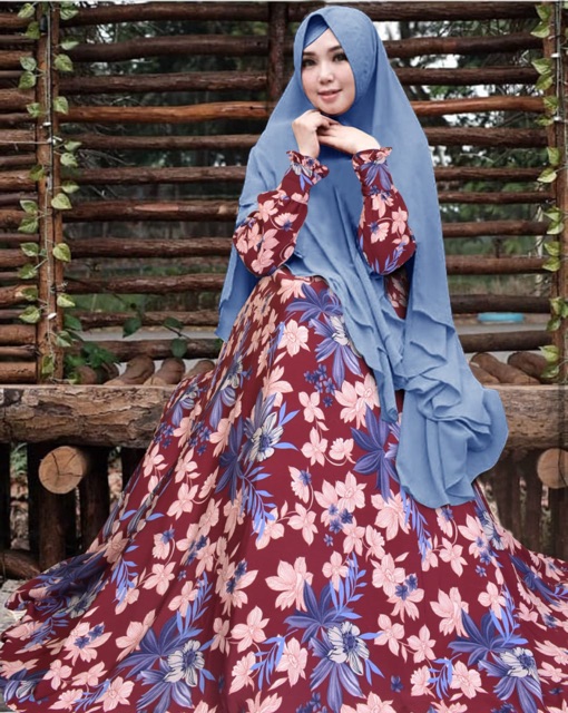 [ XL ] GAMIS LEBAR ROK 4M / GAMIS BAHAN MONALISA ASLI / GAMIS SYARI / GAMIS SET KHIMAR/MAUDY SYARI 3