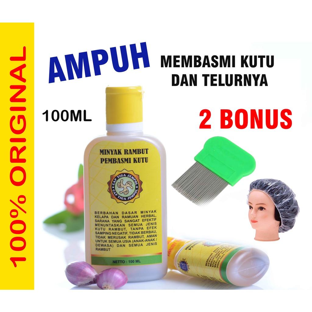 Obat Kutu Rambut Dan Telurnya  Minyak Rambut Pembasmi Kutu dan Telurnya Cap Tiga Jempol