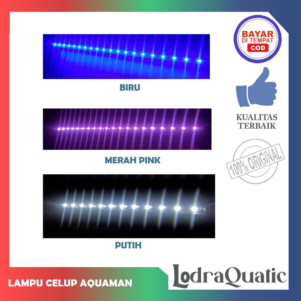 LAMPU LED CELUP AQUARIUM AQUASCAPE T4 UKURAN 20-60CM FREE PACKING BUBBLEWRAP TEBAL (4 LAPIS)