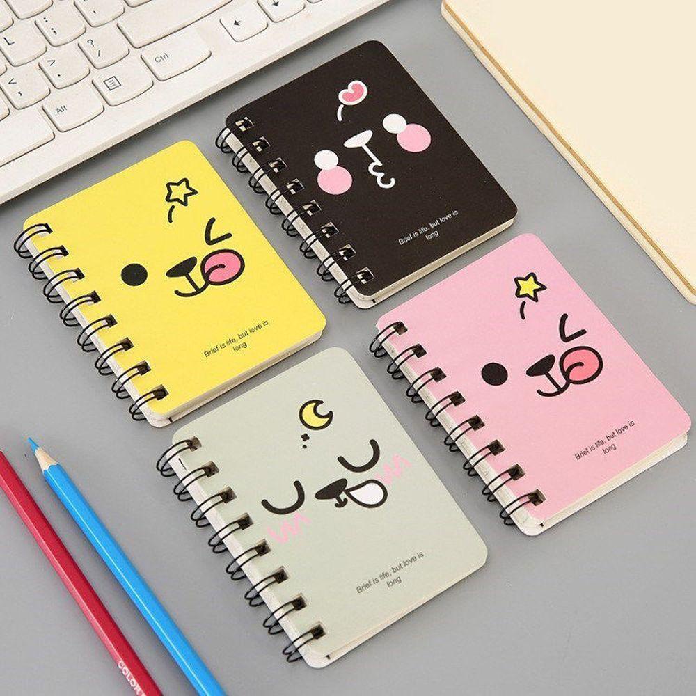 LANFY Kartun Kucing Notepad Kartun Planner Sobek A7 Notebook Alat Tulis Sekolah Buku Latihan Siswa Buku Diary Tangan Akun