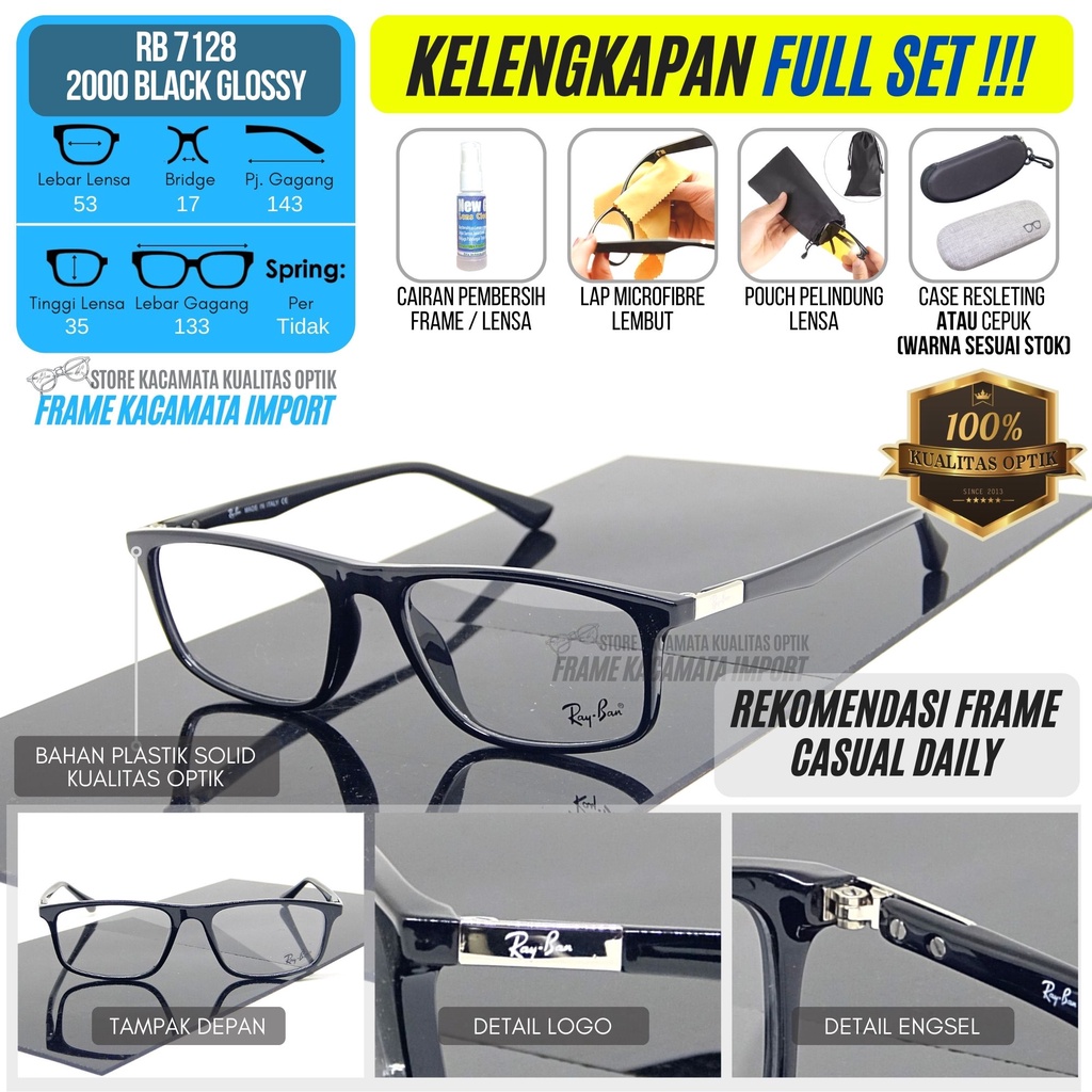 Frame kacamata kotak Pria Kaca Mata Minus Wanita