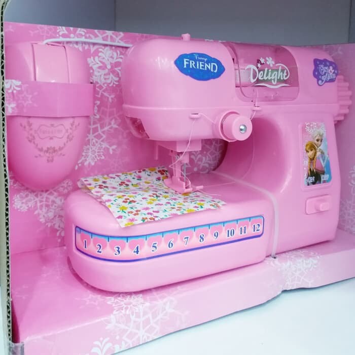 Mainan anak mesin jahit sewing machine menjahit frozen set