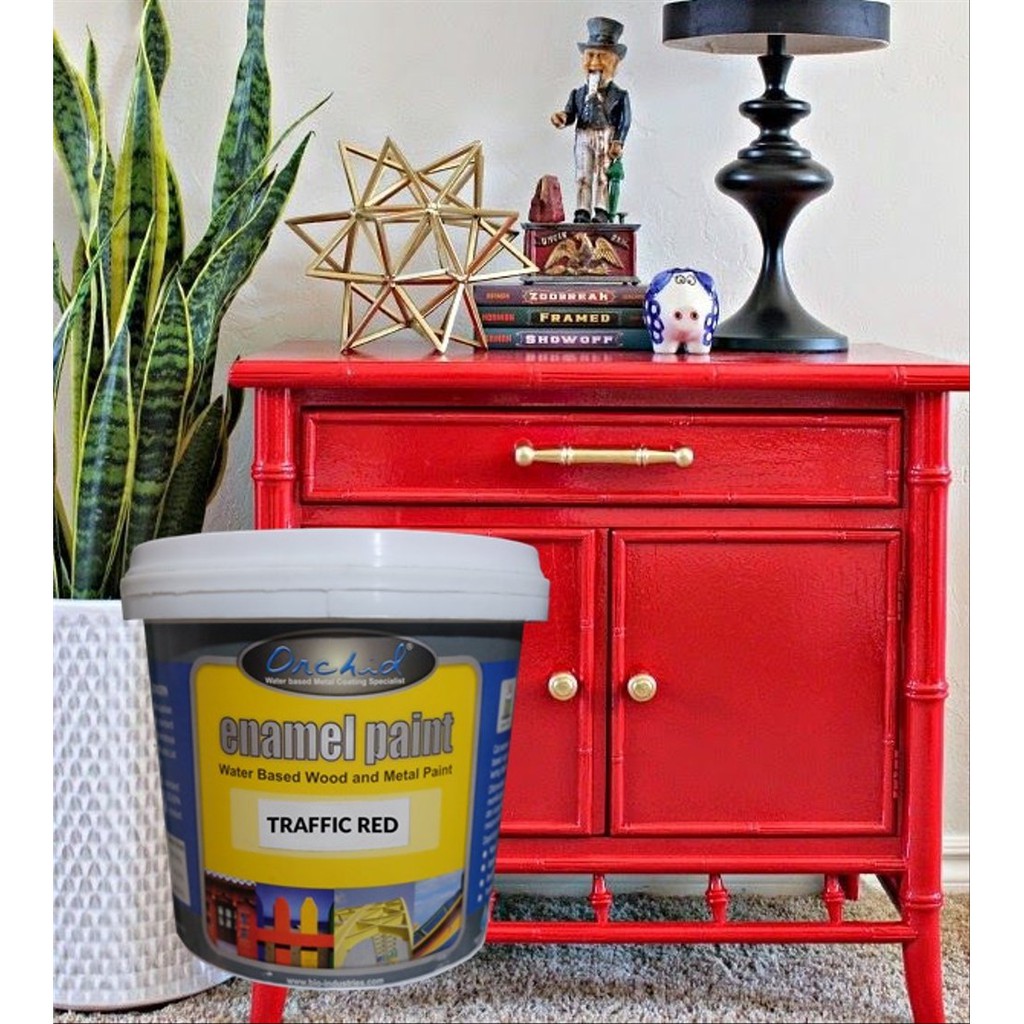 Cat Kayu Murah Waterbased Orchid Traffic Red Terbaik