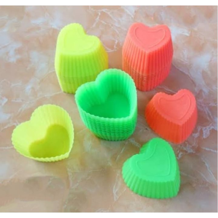 Cetakan Kue Bahan Plastik / Cetakan Agar agar / Cetakan Puding Hati Bahan Plastik isi 12pcs