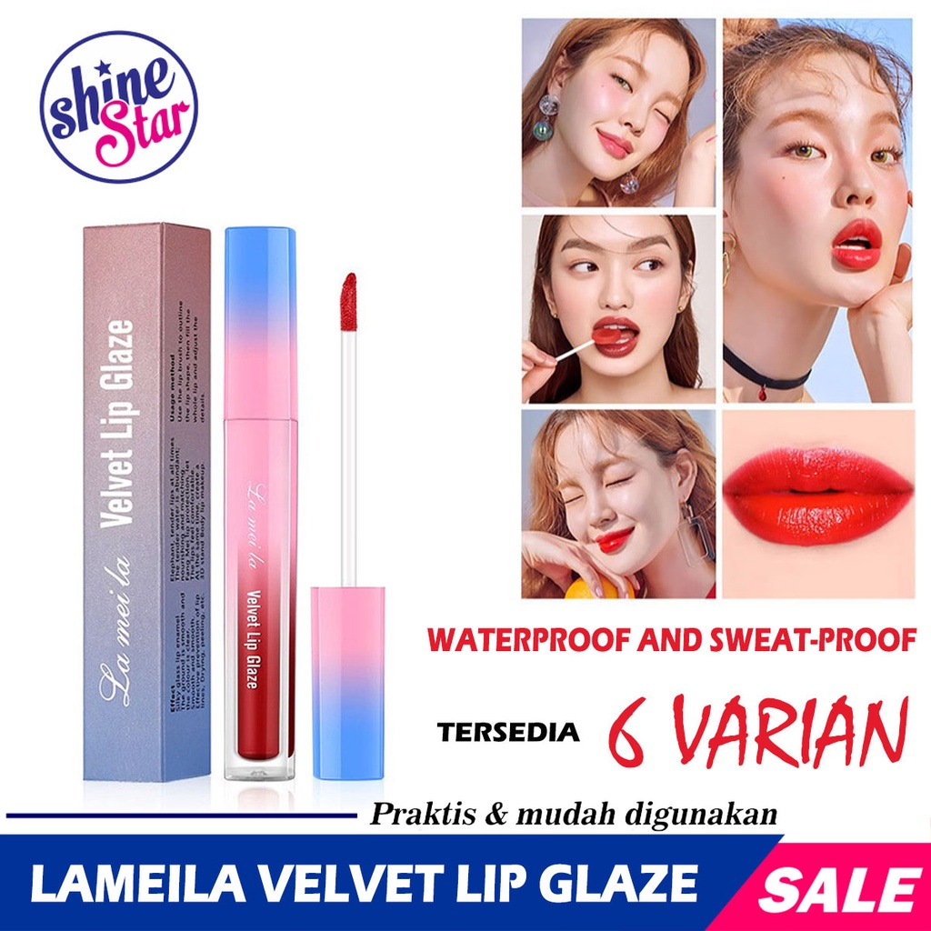 Lameila Velvet Lip Glaze Lipstik Matte Anti Air Dan Tahan Lama / Lipstik Tahan Lama Anti Air 24 Jam Korea / 6 Variasi Warna Matte