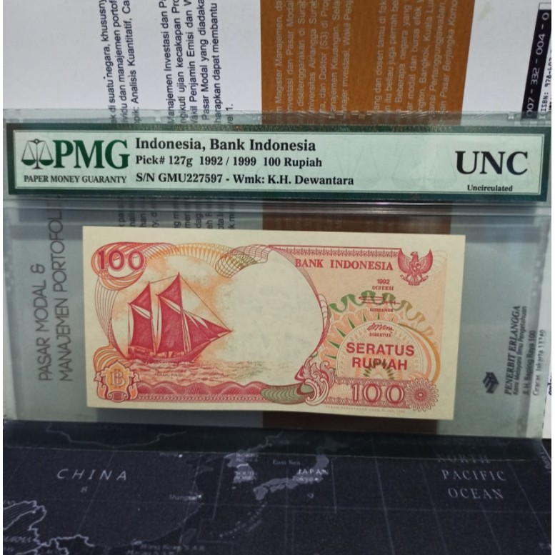 Uang Indonesia 100 Rupiah Sertifikat PMG SPECIAL EDITION dalam rangka Peringatan Bursa Koin Jakarta