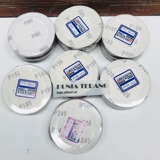 Amplas Bulat Velcro HSS 4in - Kertas Gosok Tempel Gerinda 4 Sanding Disc 60 80 100 120 150 180 240