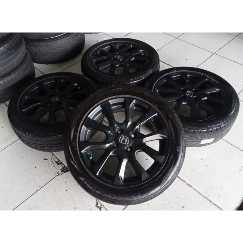 Velg Mobil Original copotan Honda jazz RS Ring 16x6 Pcd 4x100 +Ban BS 185 55 R16 Buat Mobilio Brio A