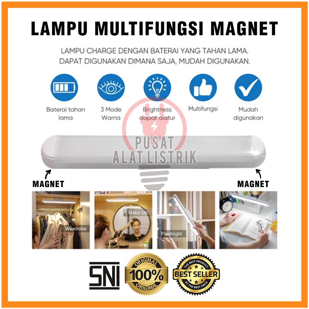 LAMPU LED MAGNETIC MULTIFUNGSI / NEON MEJA BELAJAR / KITCHEN SET DAPUR / MAKE UP EMERGENCY EMERGENSI