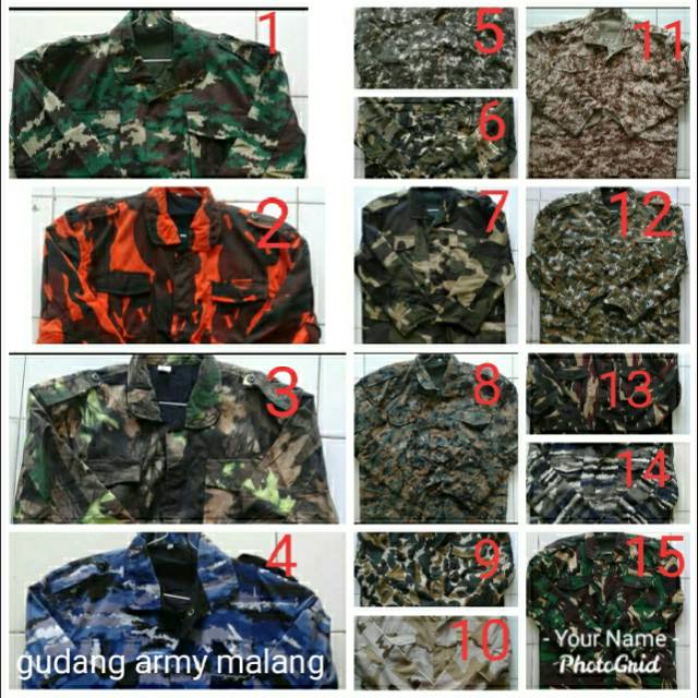 Jaket loreng army tebal