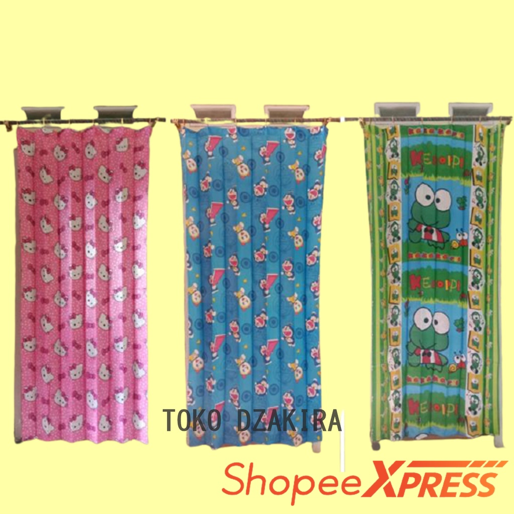 Gorden Tirai Pintu Tirai Jendela gorden pintu gorden jendela Model kawat s cantolan motif Doraemon H