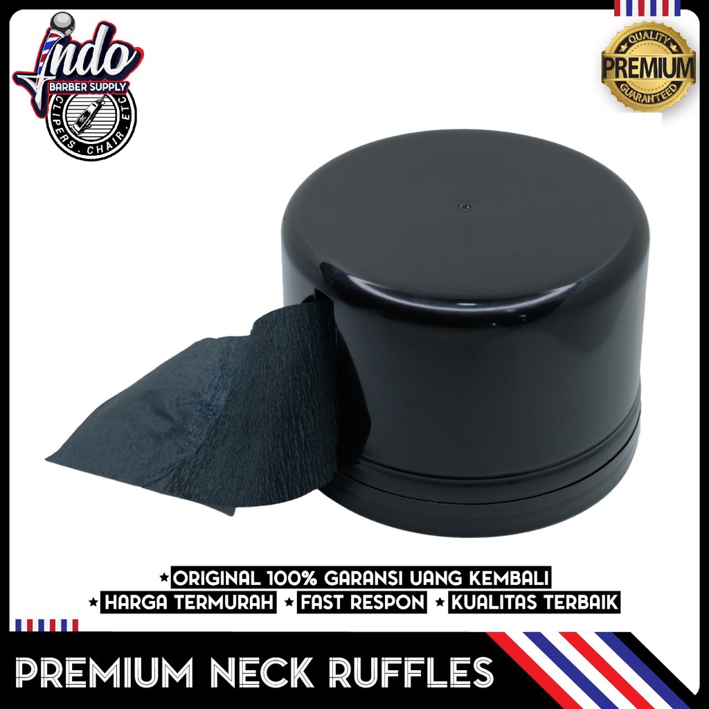 Tempat Tisu Leher / Premium Black Dispenser Neck Ruffles Tempat Neck Paper Tempat Tisu Barber Salon