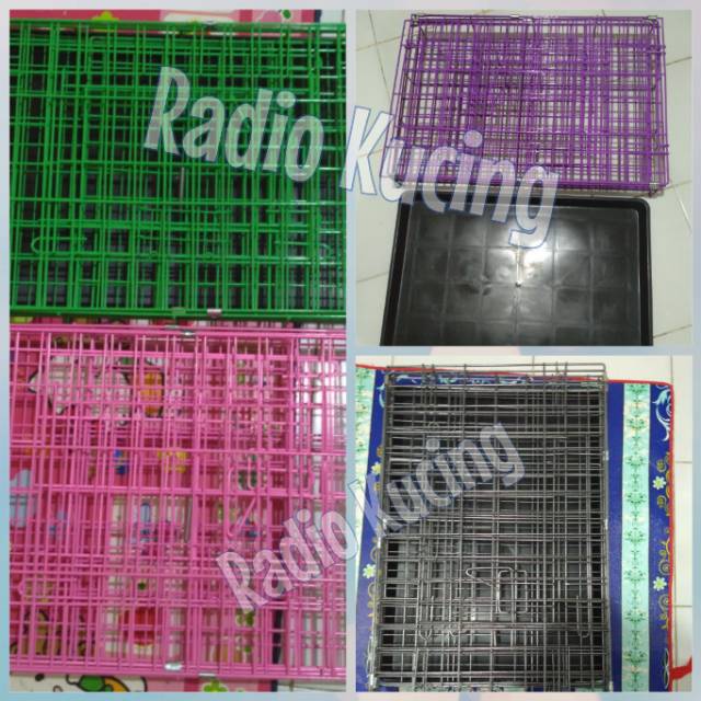 Kandang 60 cm 2 pintu + Tatakan Tray Utk Kucing Anjing Guinea Pig Kelinci-3