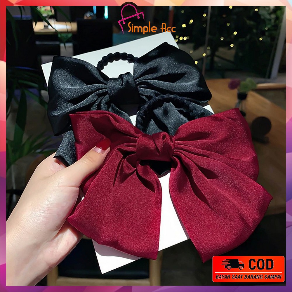 ~COD~DO-C160 Ikat Rambut Pita Besar Kuncir Rambut Hairband Aksesoris Wanita Kunciran Rambut Korea-6
