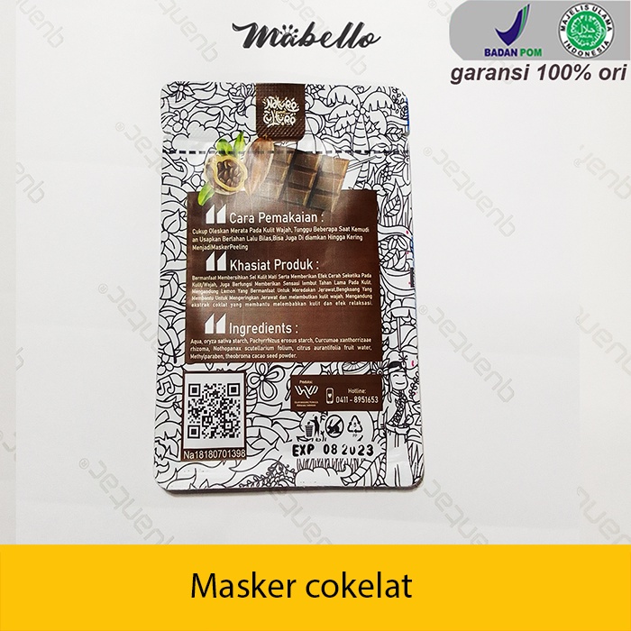 Mabello Masker Hitam masker wajah bedda lotong mabelo 2in1 facial scrub &amp; mask lulur wajah beda lotong