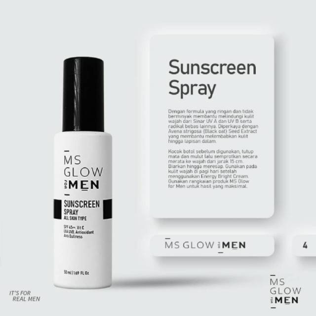 [Per Pc] MSGLOW for Men Sunscreen Spray Original BPOM