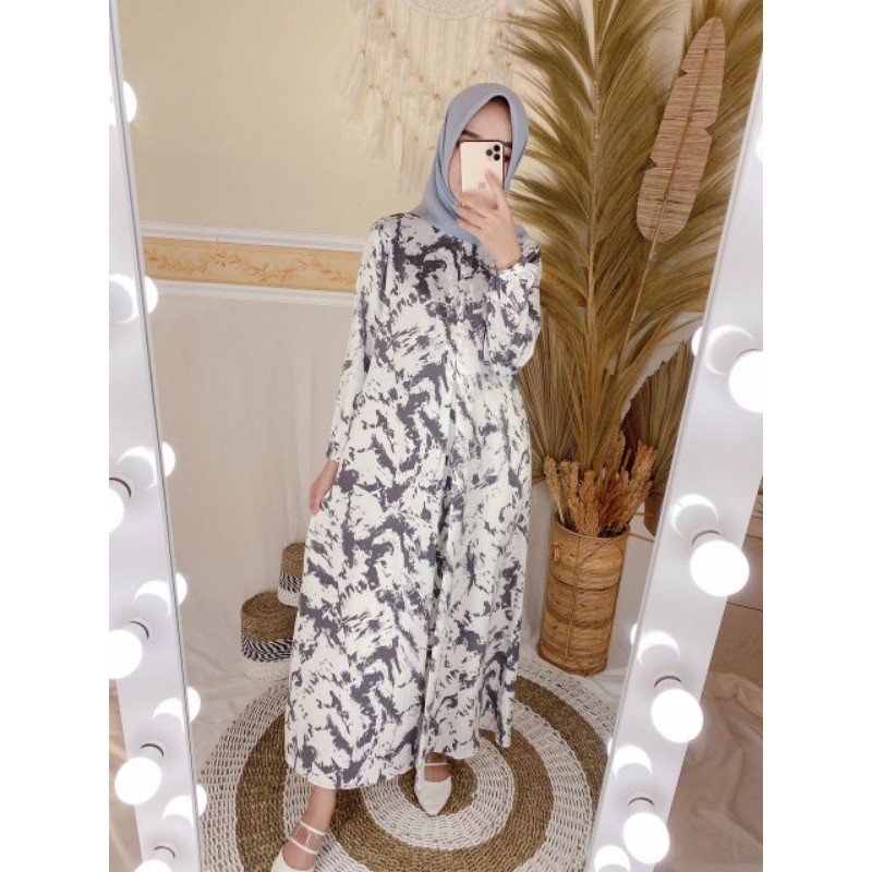 Baju Gamis Terbaru 2021 Maxi Motif Maxmara Free Masker