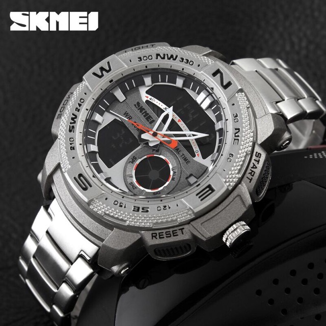 SKMEI Jam Tangan Analog Digital Pria - Silver