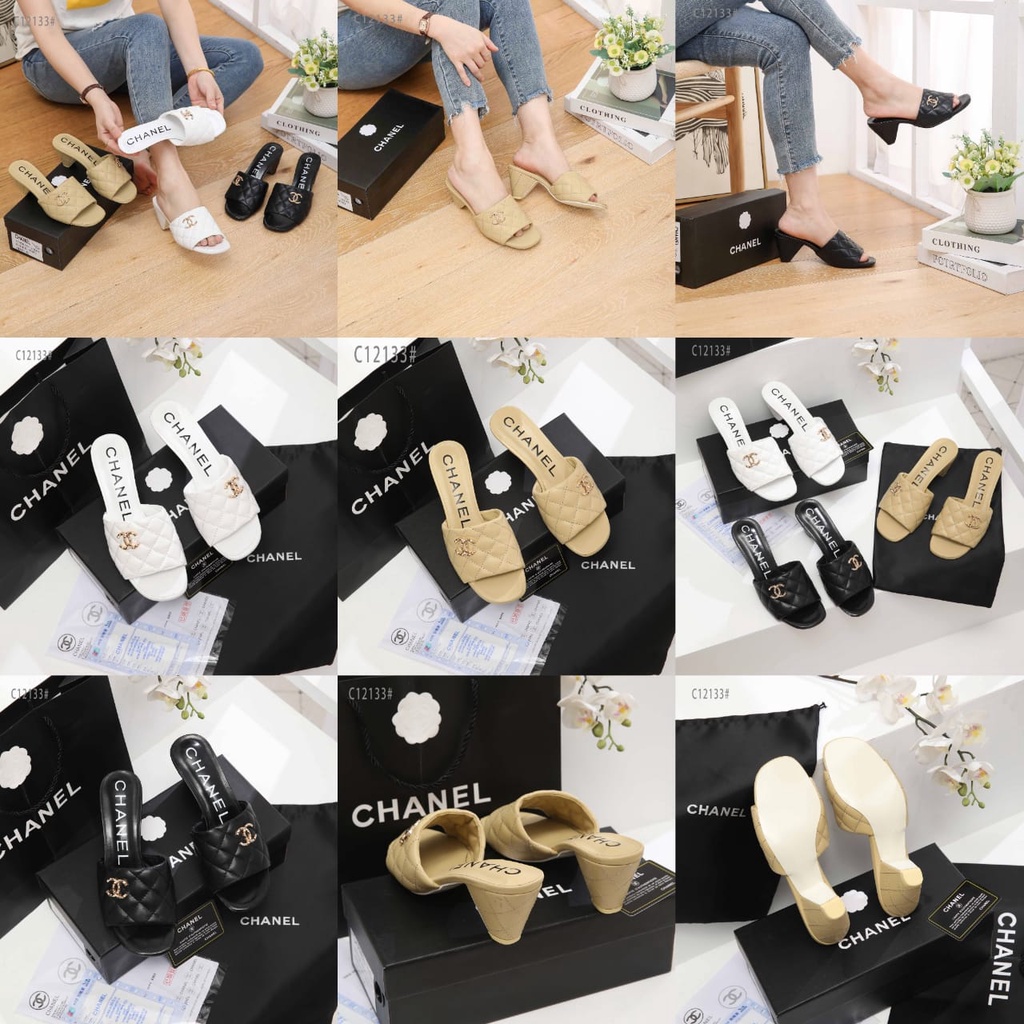 Ch Mules Leather With logo Sandal C12133