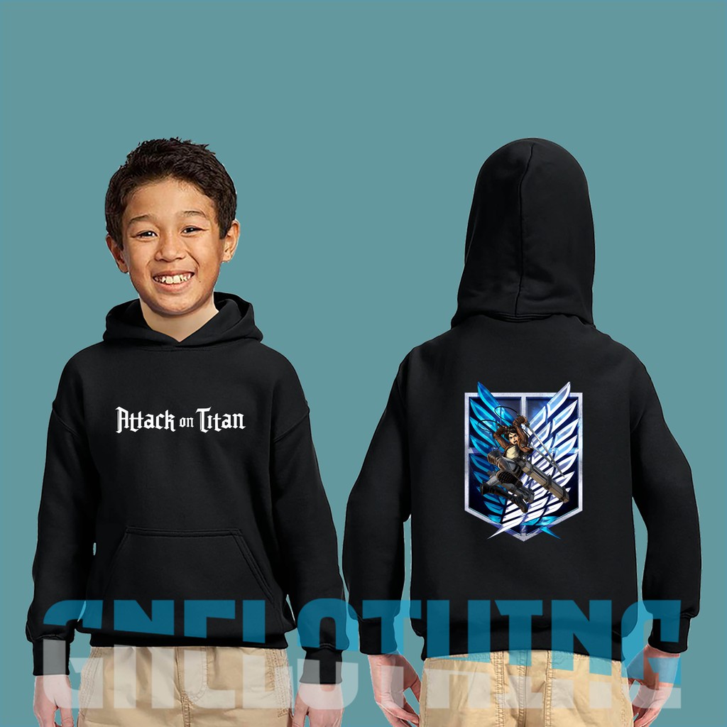 JAKET SWEATER HOODIE ANAK ANIME ATTACK ON TITAN EREN