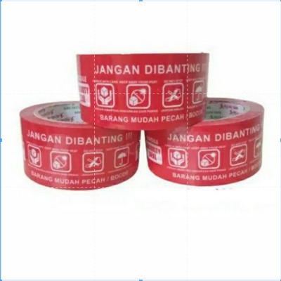 

LAKBAN FRAGILE JANGAN DIBANTING 48 MM 90 YARD WARNA MERAH PACKING AMAN