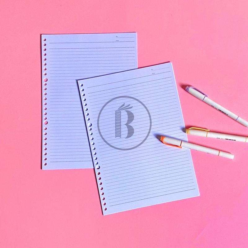 

Bindermu Loose Leaf Kertas Isi Ulang Binder Multiring 20ring A5 26ring B5 6ring A6 6 holes 100/50 sheets READY