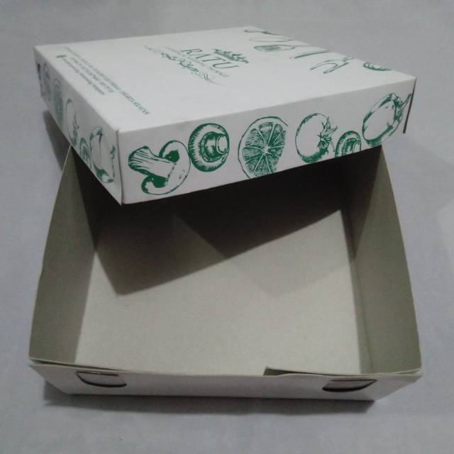 (min 500 pcs) CUSTOM Dus nasi box catering snack 20x20x8 tutup lepas