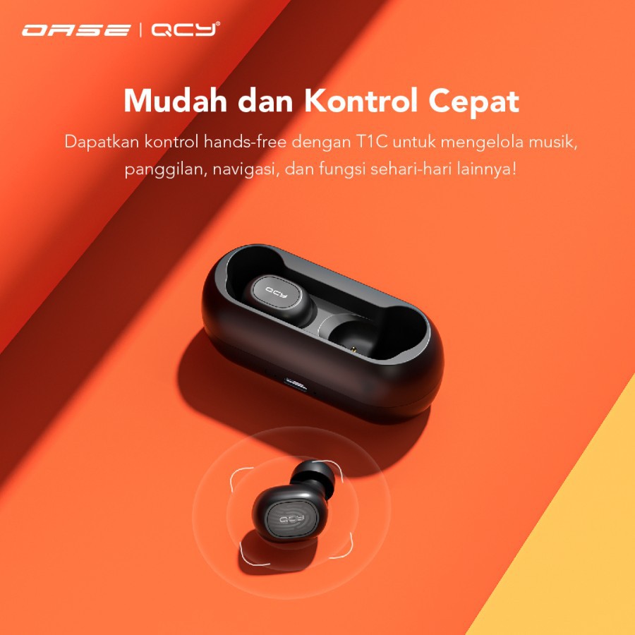 EARPHONE BLUETOOTH / HEADSET BLUETOOTH / OASE QCY T1C TWS - 100% ORI