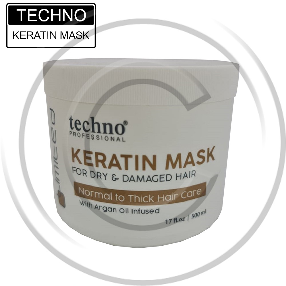 TECHNO / 500ml / Keratin Mask Argan Oil untuk Dry dan Damaged Hair