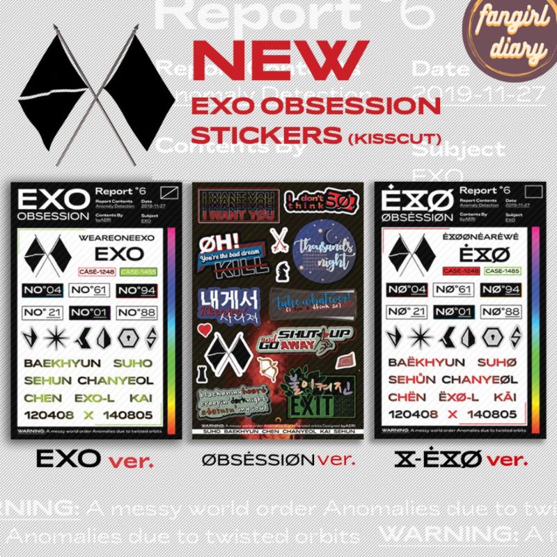 

EXO STICKERS KISS CUT STIKER TEMPEL