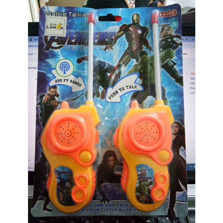 Mainan Walkie Talkie Spiderman / Frozen Mainan HT Anak Karakter 2 Pcs - 95953