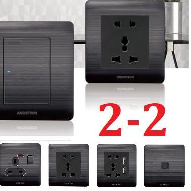 ARCHITECH SAKLAR PLATINUM BLACK B9 ARCHITECH / STOP KONTAK / SAKELAR / SAKLAR RUMAH