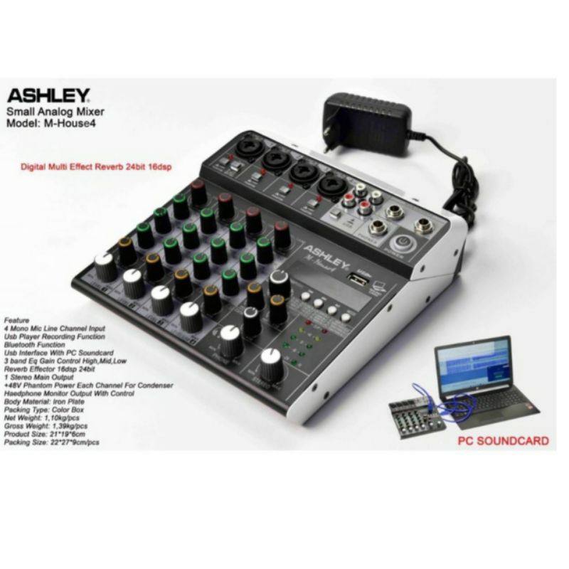 MIXER ASHLEY M-HOUSE4 MIXER ASHLEY MHOUSE4 MIXER ASHLEY 4 CHANNEL M HOUSE4 ASHLEY M HAOUSE 4