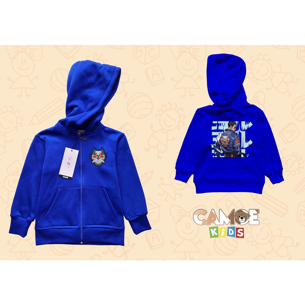 Jaket Hoodie Zipper Anak KIDS Gaming Valorant Agents Yoru