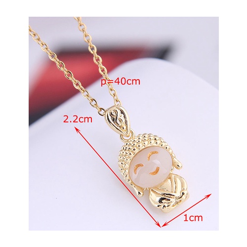 LRC Kalung Fashion Golden Round Alloy Necklace A6237X