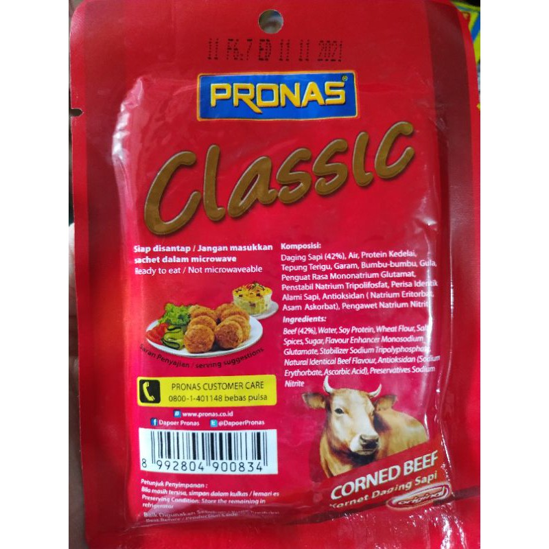 KORNET PRONAS CLASSIC SASET CORNED BEEF 50 GRAM