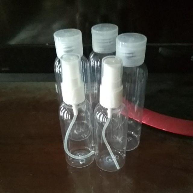 botol plastik transparan kosong spray fliptop presstop